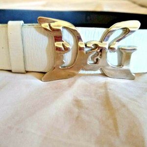 Dolce And Gabbana White Buckle Belt size 32-34